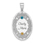 Personalized Family Pendant in Sterling Silver with Crystal Accent - Sophia Jewelers