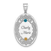 Sterling Silver Rhodium-plated Crystal Family Pendant