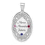 Arranged Three-Stone Personalized Family Pendant in Sterling Silver, 31mm - Sophia Jewelers