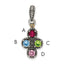 Sterling Silver Antiqued w/14k 4-stone w/Diamond Mother's Pendant