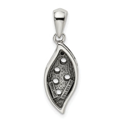 Sterling Silver Antiqued w/14k 5-stone w/Diamond Mothers Pendant Semi-Mount