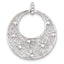 Sterling Silver Cut-out Flowers and Cubic Zirconi Circle Pendant