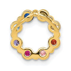 Prizma Sterling Silver Gold-tone 14K Flash Gold-plated Colorful CZ Circle Chain Slide
