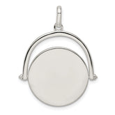 Sterling Silver Polished Rotating Disc Pendant