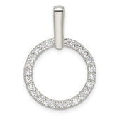 Sterling Silver Polished CZ Circle Pendant