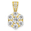 Sterling Silver Polished Gold-tone CZ Flower Pendant