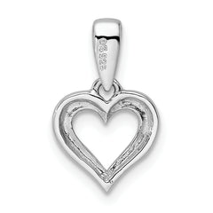 Sterling Silver RH CZ Heart Dangle Pendant