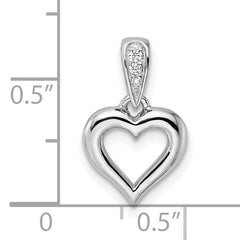 Sterling Silver RH CZ Heart Dangle Pendant