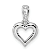 Sterling Silver RH CZ Heart Dangle Pendant