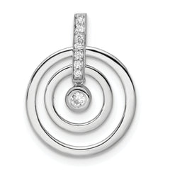 Sterling Silver RH Polished CZ Circle Pendant