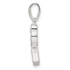 Sterling Silver Polished Geometric Shapes CZ Pendant