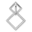 Pure Fire Sterling Silver Rhod-plated CZ Square Chain Slide Pendant
