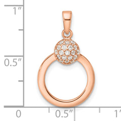 Sterling Silver & Rose Gold-plated CZ Circle Pendant