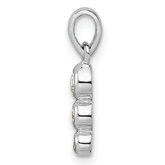 Sterling Silver RH Polished CZ Pendant
