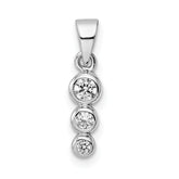 Sterling Silver RH Polished CZ Pendant