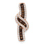 Sterling Silver Rose-tone Black Rhodium-plated CZ Fancy Chain Slide