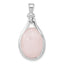 Sterling Silver RH-plated Rose Quartz Oval Pendant