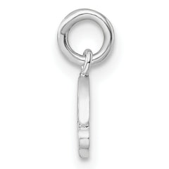 Sterling Silver RH-plated Polished & Enameled Rainbow Children's Pendant