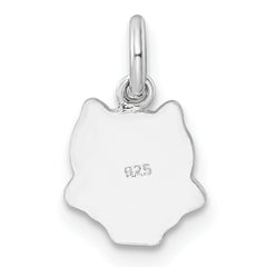 Sterling Silver RH-plated Multi-color Enameled Owl Children's Pendant