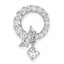 Sterling Silver Rhod-plated CZ Circle Chain Slide Pendant