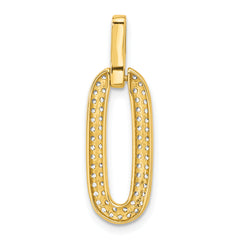 Sterling Silver Gold-tone with Micro Pave CZ Pendant