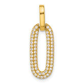 Sterling Silver Gold-tone with Micro Pave CZ Pendant