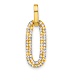 Sterling Silver Gold-tone with Micro Pave CZ Pendant