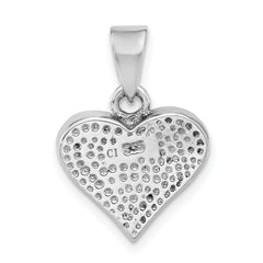 Sterling Silver Rhodium-plated Larimar Heart Pendant