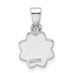 Sterling Silver RH-plated Multicolor Enamel Smiling Sun Children's Pendant