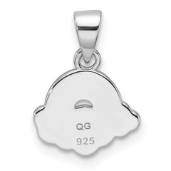 Sterling Silver RH-plated Multi-color Enamel Rainbow Children's Pendant