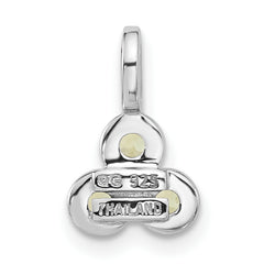 Sterling Silver Rhodium-plated Peridot Pendant