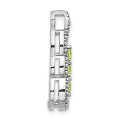 Sterling Silver Rhodium-plated Peridot Chain Slide