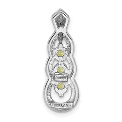 Sterling Silver Rhodium-plated Peridot Chain Slide