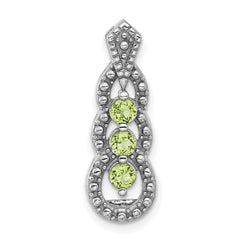 Sterling Silver Rhodium-plated Peridot Chain Slide