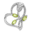 Peridot & White Topaz Rose Heart Slide Pendant in Sterling Silver (1.19 ct. tw.) - Sophia Jewelers