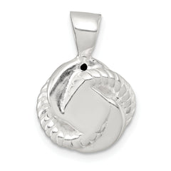 Sterling Silver Polished and Textured CZ Knot Pendant