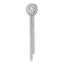 Sterling Silver Rhodium-plated CZ Halo with Dangle Bar Chain Slide Pendant