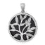 Tree of Life Pendant in Sterling Silver with Onyx & Cubic Zirconia, 30mm - Sophia Jewelers