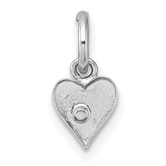Sterling Silver Madi K Rhodium-plated Pink Crystal Heart Childrens Pendant