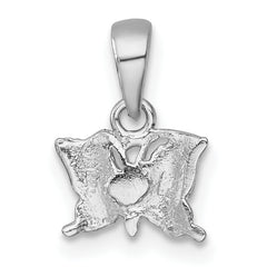 Sterling Silver Madi K Rhodium-plated Polished and Textured Butterfly Childrens Pendant