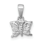 Sterling Silver Madi K Rhodium-plated Polished and Textured Butterfly Childrens Pendant