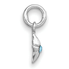 Sterling Silver Madi K Rhodium-plated Polished Blue Crystal Center Star Childrens Pendant