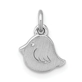 Sterling Silver Rhodium-plated Brushed Little Bird Pendant