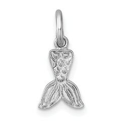Sterling Silver Madi K Rhodium-plated Enameled Mermaid Tail Childrens Pendant