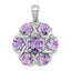 Amethyst & Rose De France Quartz Flower Pendant in Sterling Silver - Sophia Jewelers