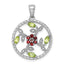 Floral Twisted Circle Pendant in Sterling Silver - Sophia Jewelers