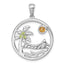 Beach Scene Circle Pendant in Sterling Silver with Citrine, 31mm - Sophia Jewelers