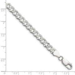 Sterling Silver 5.9mm Flat D/C Pave Curb Chain