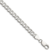Sterling Silver 5.9mm Flat D/C Pave Curb Chain