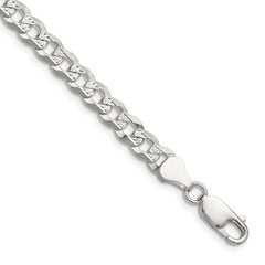 Sterling Silver 5.9mm Flat D/C Pave Curb Chain